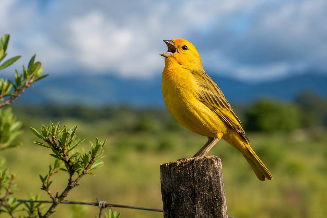 O canário-da-terra-verdadeiro é uma das aves mais emblemáticas da América do Sul, conhecido tanto por seu canto melodioso quanto por seu comportamento territorial agressivo. A combinação, que deveria ser apenas parte de sua ecologia natural, se tornou causa de exploração por criadores ilegais e pelo tráfico de fauna. Rinhas de aves e comércio clandestino converteram a espécie em alvo constante, contribuindo para seu declínio populacional em diversos países. No Brasil, operações de fiscalização r -  (crédito: imagem gerada com i.a)