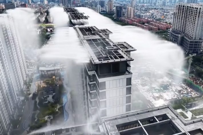 Tecnologia de 'ar-condicionado gigante' no topo de prédios utilizada na China viraliza nas redes – Reprodução