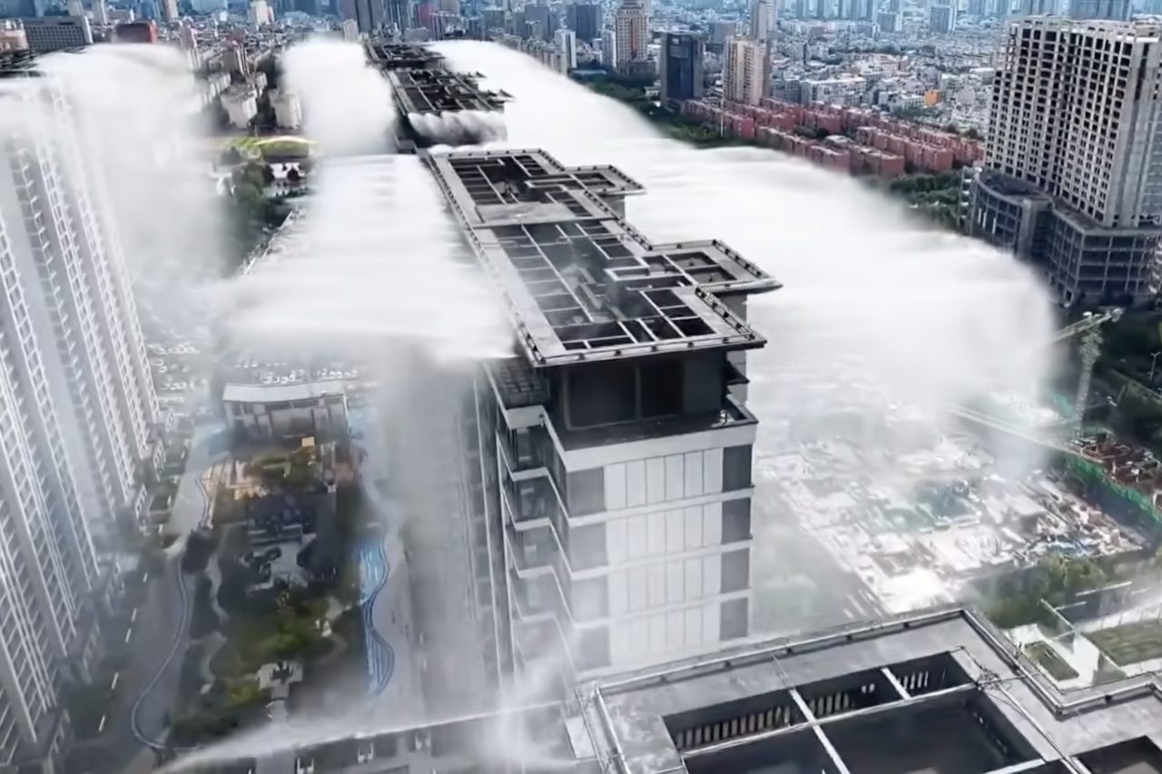 Tecnologia de 'ar-condicionado gigante' no topo de prédios utilizada na China viraliza nas redes – Reprodução