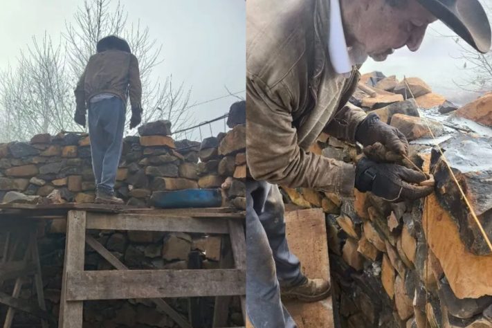 Casa de pedra parece um castelo medieval e foi erguida sem experiência em construção – Arquivo Pessoal/Divulgação 