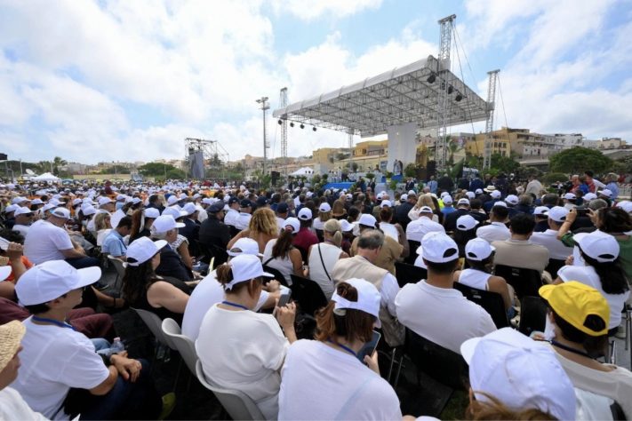 Papa Leão XIV visita a Lampedusa, ilha símbolo da migração, e cobra ações da Europa – Divulgação/@Vatican Media
