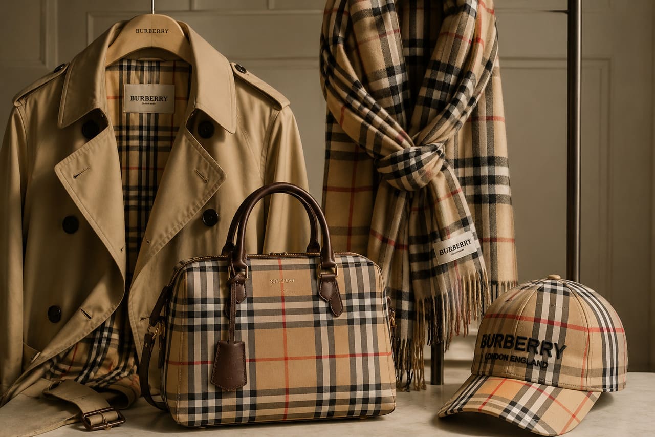 Burberry - Criado na década de 1920 para forrar os icônicos trench coats da marca britânica e ganhou o mundo. Com sua combinação característica de bege, preto, branco e vermelho, o padrão ultrapassou o universo da moda e tornou-se um dos desenhos mais reconhecidos e valorizados do mercado de luxo, aparecendo em roupas, bolsas, lenços e acessórios.