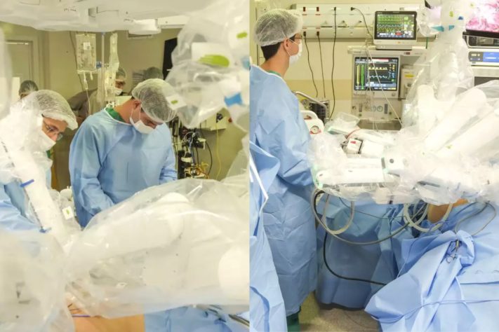 Brasil faz 1ª cirurgia de retirada de tumor no rim a 2.380 km de distância – Divulgação/Messias Ferreira/Cassems