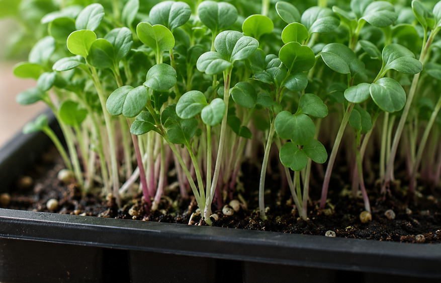 Dependendo da espécie, os microverdes ficam prontos para a colheita entre sete e 21 dias. Muitos acham estranho que verduras grandes como brócolis possam estar na lista dos microverdes. Mas isso acontece porque, no caso de microverde, a colheita é rápida, pegando caule e folhinhas. Do rabanete também colhem-se apenas o caule e as folhas jovens. Mas alimentam. 