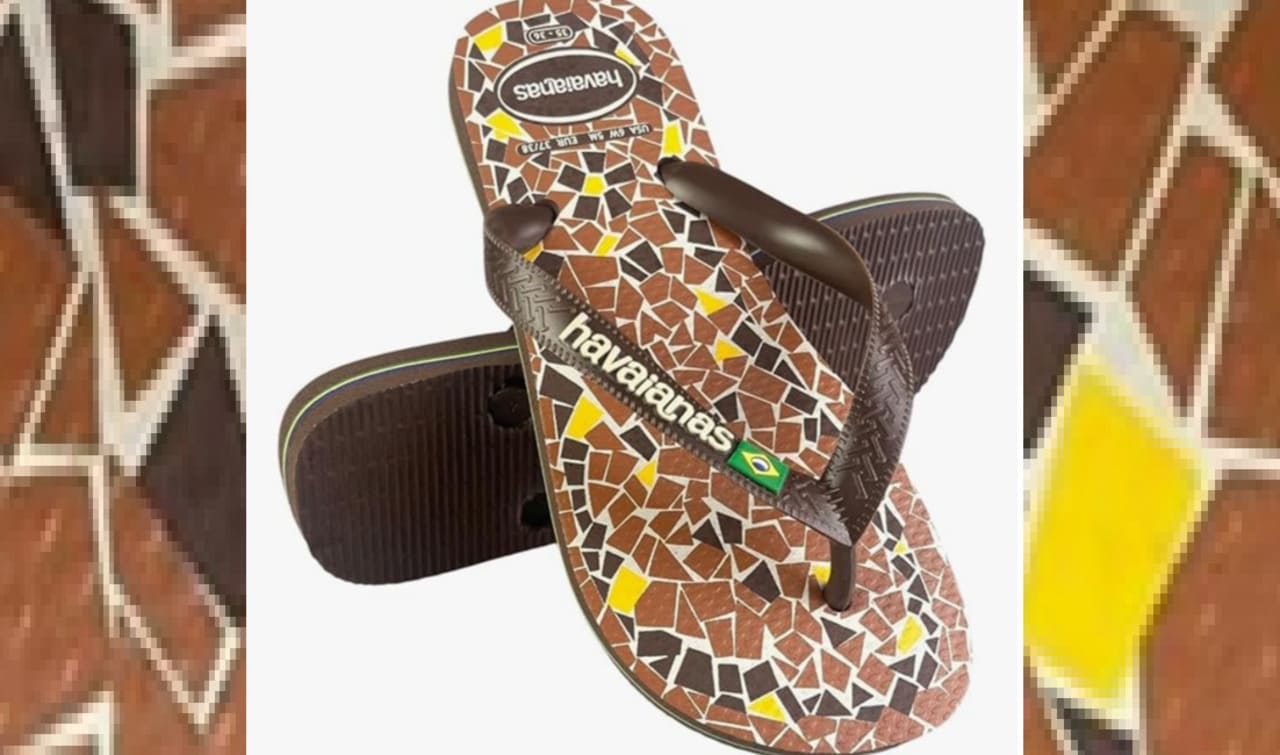 O lançamento de um modelo da Havaianas inspirado nos tradicionais caquinhos despertou a curiosidade sobre um tipo de revestimento que marcou quintais, jardins e calçadas brasileiras durante décadas. Feitos com fragmentos de cerâmica e azulejos, esses mosaicos unem criatividade, reaproveitamento de materiais e uma estética que voltou a ganhar destaque. -  (crédito: Divulgação Amazon )