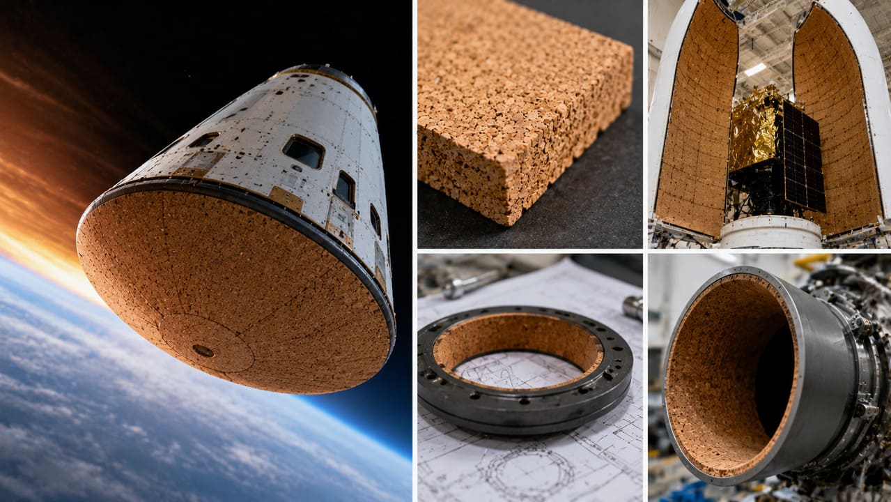 As propriedades de isolamento térmico da cortiça despertaram interesse até na indústria aeroespacial. Materiais à base de cortiça já foram empregados em componentes destinados à proteção contra altas temperaturas.