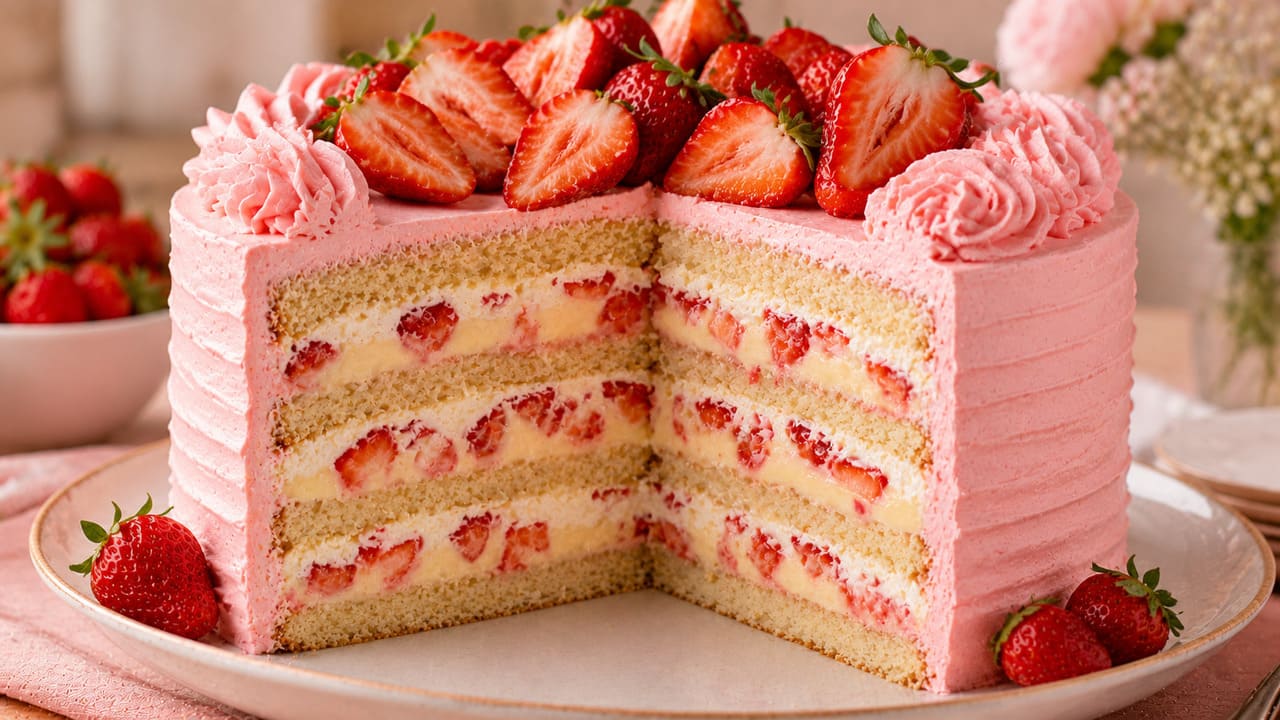 Morango com creme
Combina morangos frescos picados com chantili, creme de confeiteiro ou creme à base de leite condensado. O contraste entre a fruta e o creme faz desse um dos recheios mais apreciados.