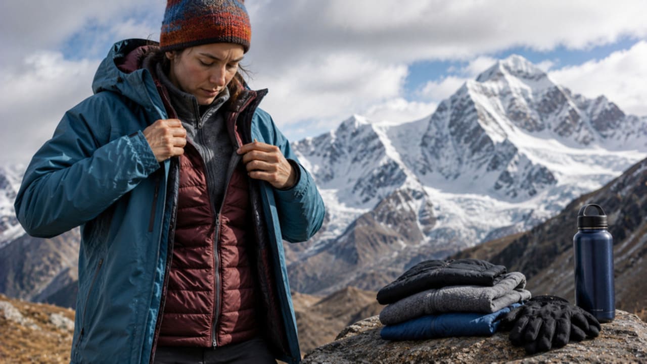 Vestir-se em camadas faz toda a diferença
Nas montanhas, é comum usar várias camadas de roupa em vez de uma única peça muito grossa. Essa estratégia facilita o controle da temperatura corporal e permite adaptar a vestimenta às mudanças rápidas do clima.