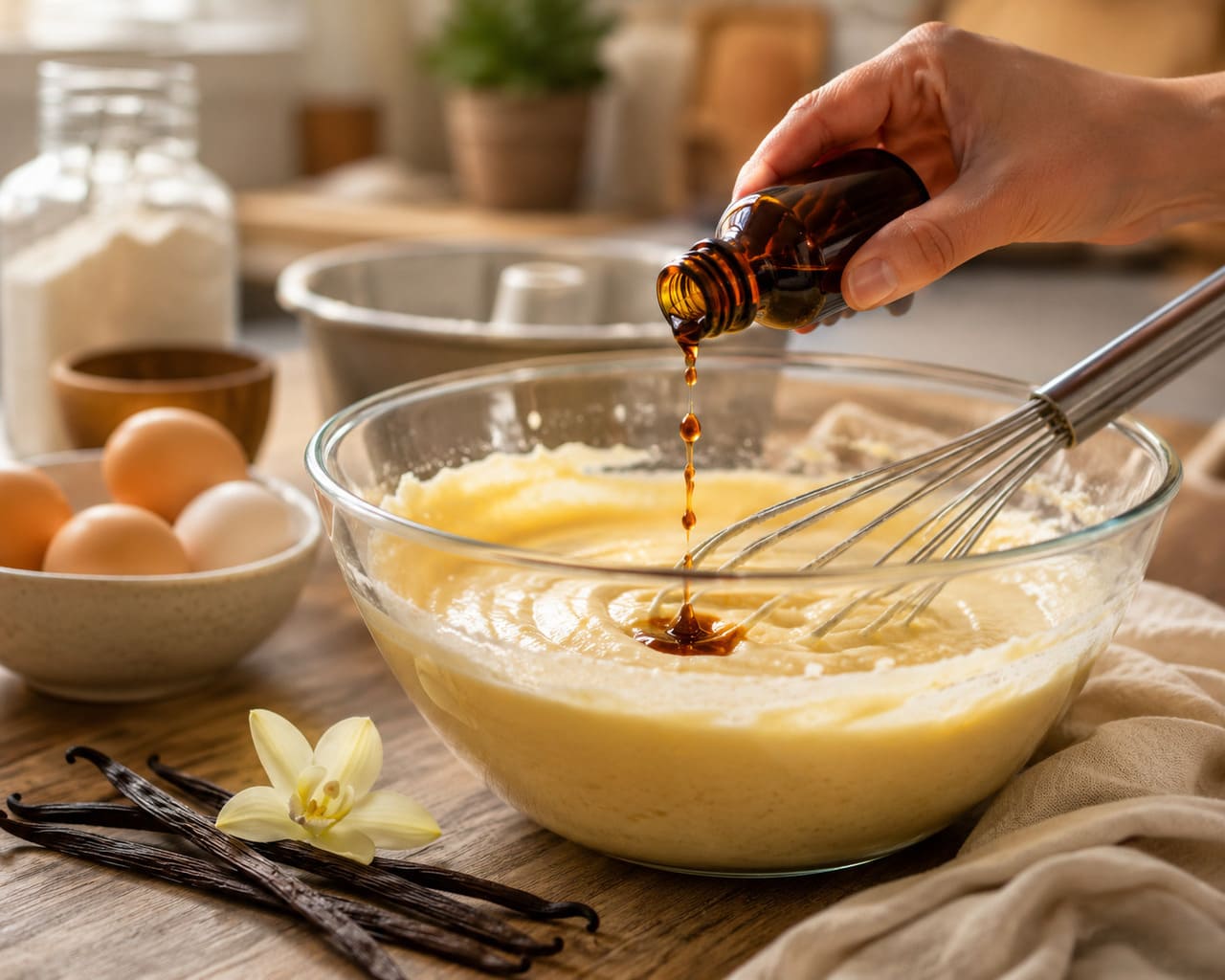 O extrato de baunilha é o mais conhecido e um dos mais versáteis. Pode ser usado em bolos, biscoitos, tortas, pudins, sorvetes, chantili, cremes e até em algumas bebidas quentes. Seu aroma complexo costuma proporcionar um resultado mais sofisticado do que o das essências artificiais.