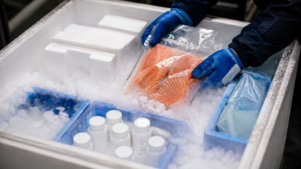 Ajuda a conservar produtos sensíveis
O gelo seco é utilizado no transporte de alimentos congelados, medicamentos, vacinas, amostras biológicas e outros produtos que precisam permanecer em baixas temperaturas durante o trajeto.