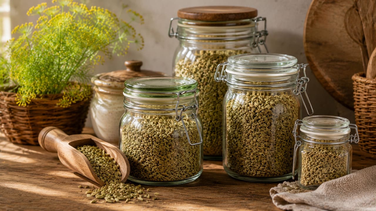 Quando armazenadas em recipientes bem fechados e protegidas da umidade, da luz e do calor, as sementes conservam suas características por muitos meses. Isso permite utilizá-las aos poucos no preparo de bebidas, temperos e diversas receitas.