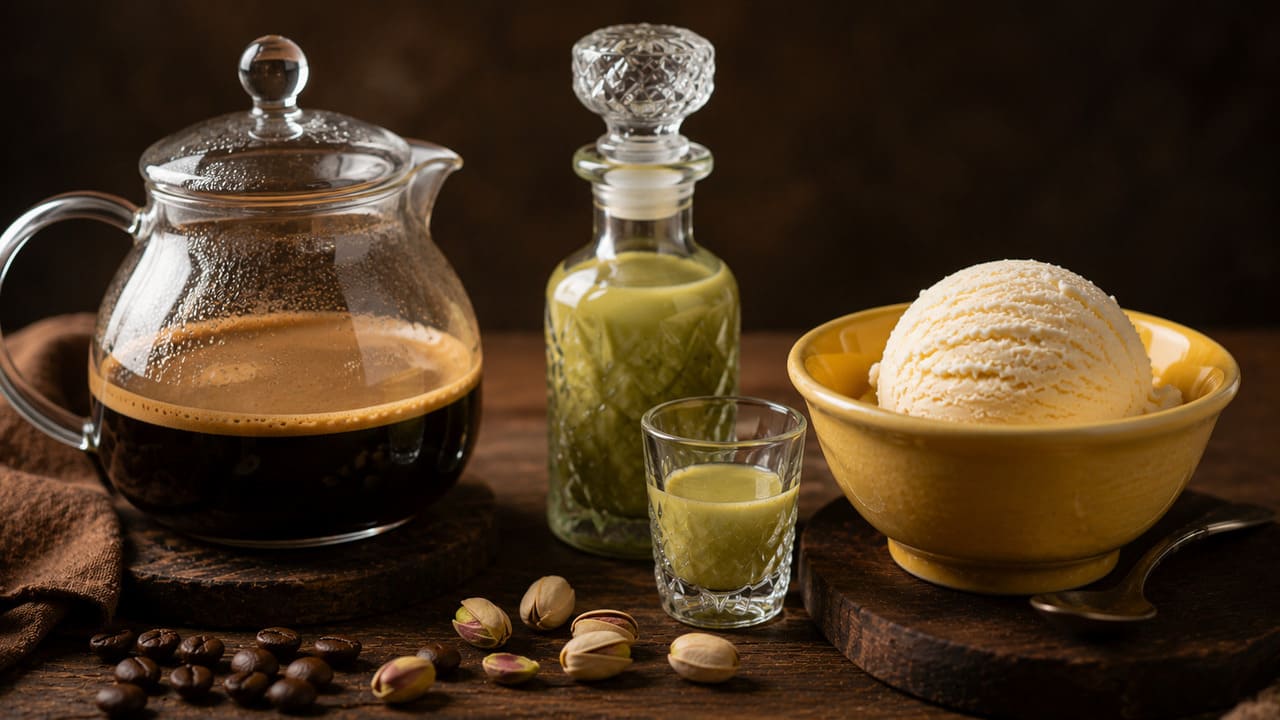 Em algumas versões, adultos acrescentam pequenas quantidades de licores, como amaretto, licor de café ou licor de avelã. O objetivo é complementar os aromas sem esconder o sabor do café.
