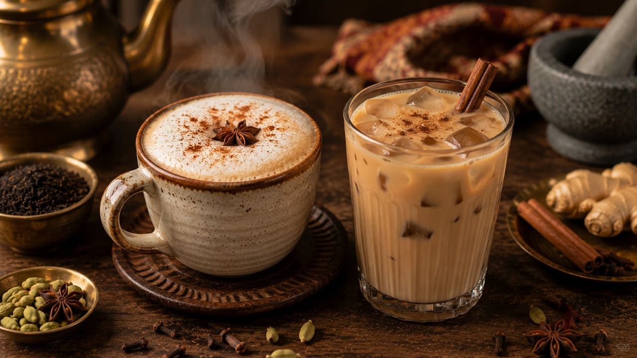 Embora seja mais conhecido como bebida quente, o masala chai também pode ser resfriado e servido com gelo. Algumas receitas ainda recebem espuma de leite ou são transformadas em bebidas geladas.