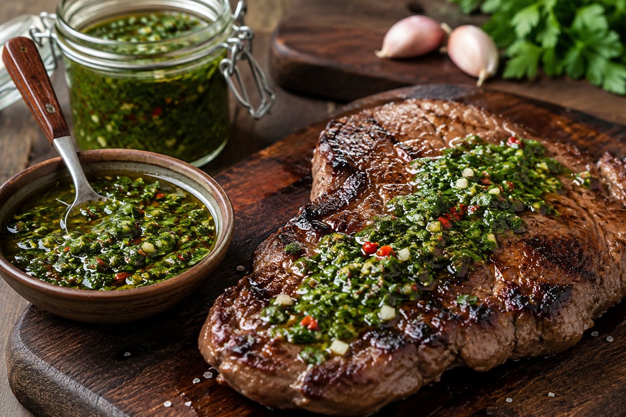 O chimichurri é muito utilizado para acompanhar carnes bovinas assadas ou grelhadas. Pode ser colocado sobre o corte já pronto ou usado antes do preparo, funcionando como uma espécie de marinada.