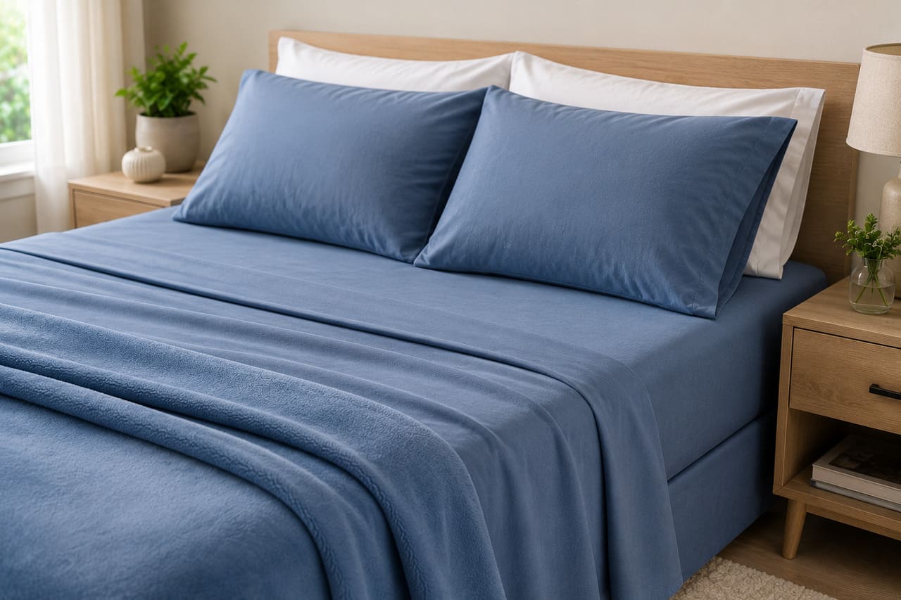 Também faz parte da roupa de cama
Lençóis, fronhas e cobertores confeccionados com microfibra costumam ser leves e de secagem rápida. Além disso, geralmente amassam menos após a lavagem.