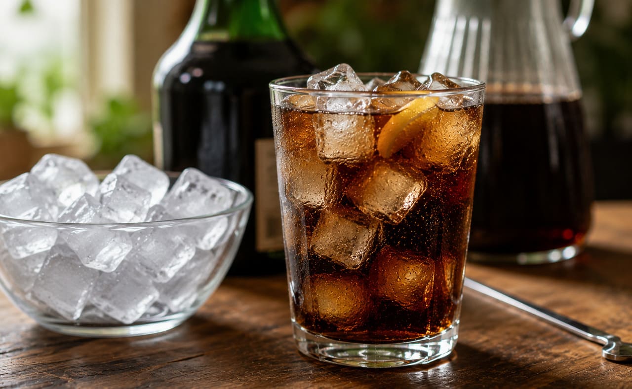 Especialistas recomendam não economizar no gelo. Além de manter a bebida bem gelada, ele ajuda a preservar o equilíbrio entre o amargor do fernet e a doçura do refrigerante.