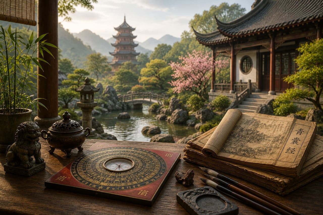 O feng shui é uma prática tradicional chinesa que busca organizar os ambientes para favorecer a circulação da energia, conhecida como qi. Ao longo dos séculos, seus princípios foram aplicados em residências, jardins, templos e locais de trabalho. Muitos adotam suas orientações para criar espaços agradáveis e acolhedores.  -  (crédito: imagem gerada por i.a)