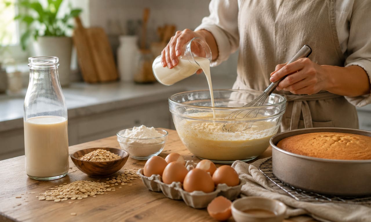 Os leites vegetais também podem ser utilizados no preparo de vitaminas, bolos, panquecas, cremes e diversas sobremesas. A textura e o sabor podem variar conforme o ingrediente escolhido, mas, em muitas receitas, eles substituem o leite de vaca sem grandes adaptações.