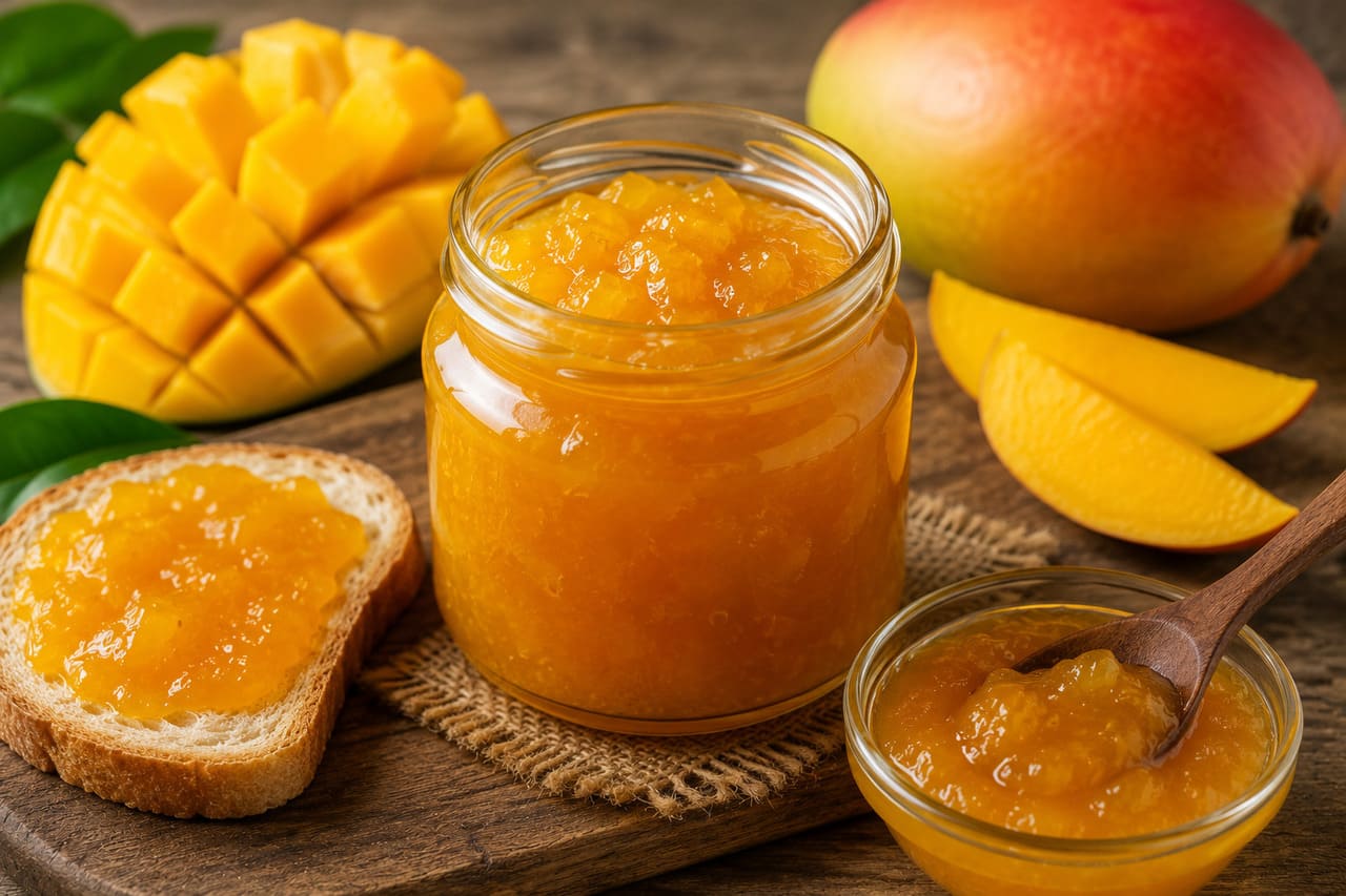 Manga – Doce e aromática, produz geleias com sabor tropical marcante. Diferentes variedades, como espada, rosa e carlotinha, podem ser utilizadas. Basta cozinhar a fruta com açúcar e um pouco de suco de limão até atingir a consistência ideal.