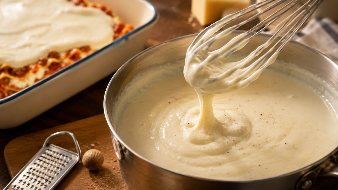 Quando faz parte da receita, o molho branco suaviza a acidez do tomate e acrescenta cremosidade ao conjunto. Preparado sem grumos e bem temperado, ele harmoniza os sabores e deixa a textura ainda mais aveludada.