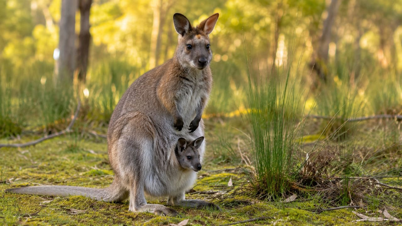 Os wallabies pertencem à mesma família dos cangurus, a Macropodidae, mas fazem parte de diferentes gêneros. Assim como seus parentes maiores, as fêmeas possuem uma bolsa abdominal onde os filhotes permanecem protegidos durante os primeiros meses de vida.