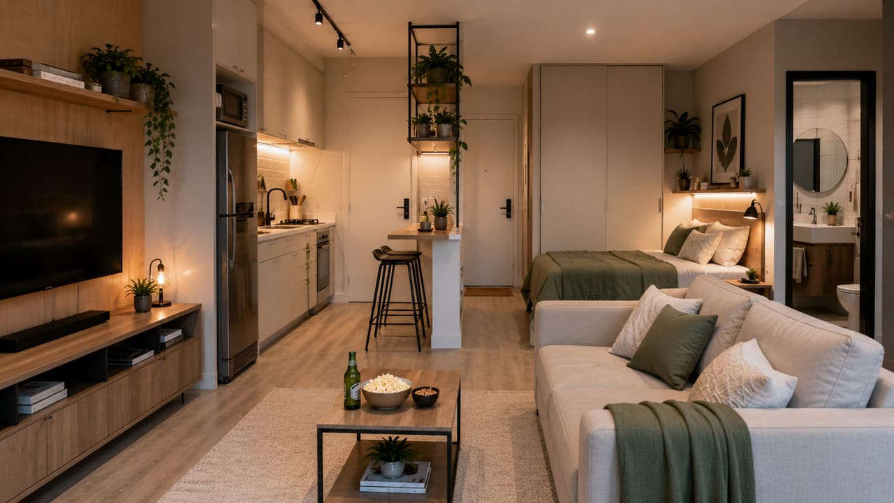 A integração dos ambientes proporciona maior sensação de amplitude e favorece a entrada de luz natural. O espaço também oferece flexibilidade para diferentes estilos de decoração. Como há menos divisórias, a circulação costuma ser mais prática. O visual moderno é outro ponto que atrai muitos moradores.