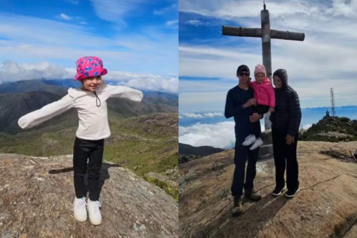 Criança de 4 anos sobe o Pico da Bandeira, o terceiro ponto mais alto do Brasil – Divulgação/Ivan Souza