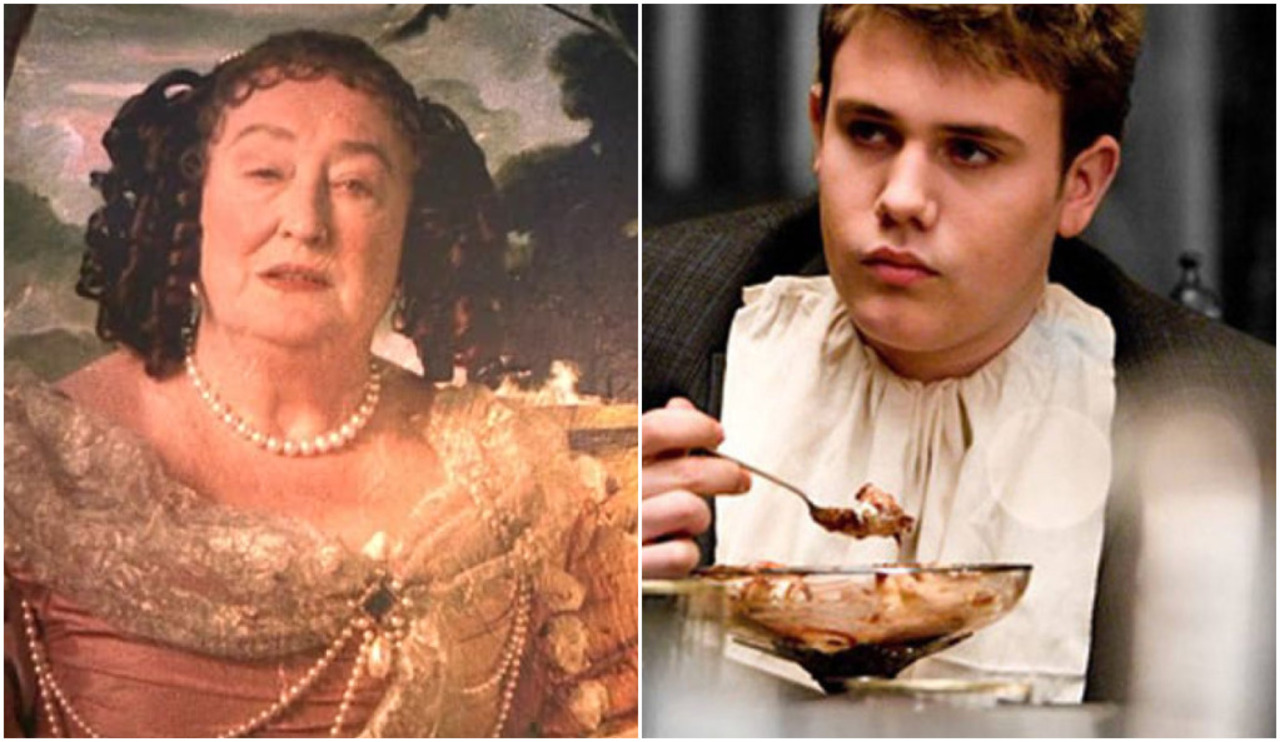 Elizabeth Spriggs, que interpretou a Mulher Gorda, retrato que guarda a entrada da Grifinória, morreu em 2008, aos 78 anos. Robert Knox, que interpretou o aluno Marcus Belby em 