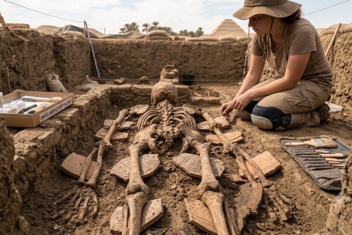 Mais de 500 estatuetas são encontradas em antiga necrópole egípcia – Imagem gerada por IA