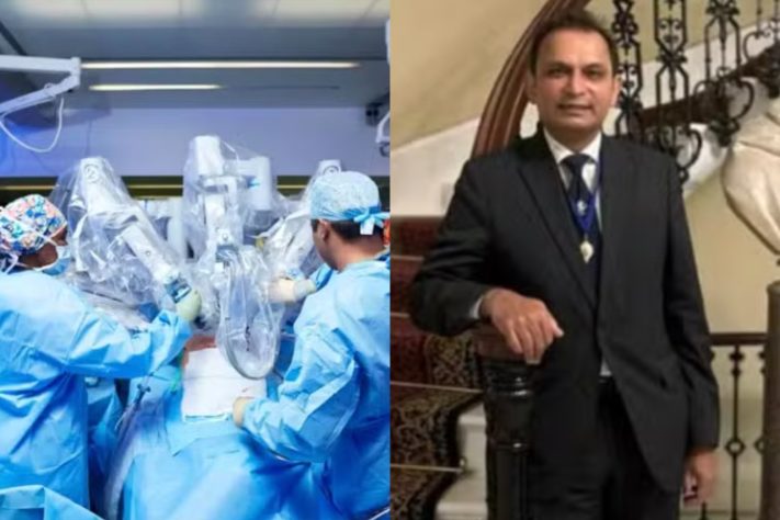 Homem de 62 anos com câncer de próstata passou por uma cirurgia robótica comandada à distância por um médico em Londres, enquanto o paciente permanecia em Gibraltar – Divulgação
