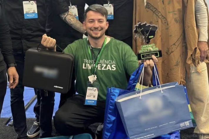 Mikael conquistou o primeiro lugar no campeonato brasileiro de limpeza de vidros – Arquivo Pessoal