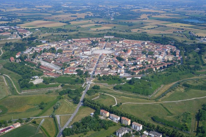 Palmanova, cidade italiana do século 16 no norte da Itália tem formato de estrela – Wikimedia Commons/Carsten Steger