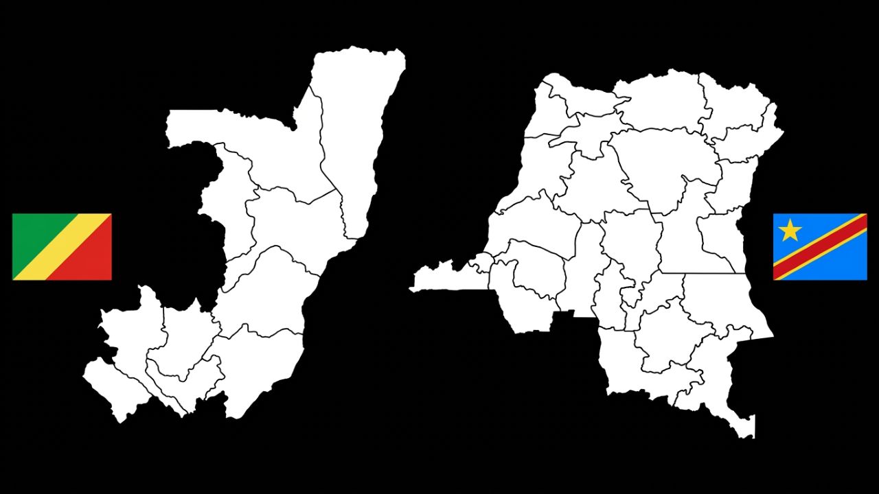 O lado oeste da região ficou sob domínio francês e recebeu o nome de Congo Francês, enquanto o lado leste passou ao controle da Bélgica, sob o nome de Congo Belga. Os dois territórios conquistaram a independência em 1960 e, assim, o antigo Congo Francês tornou-se a República do Congo. O antigo Congo Belga também adotou, a princípio, o nome República do Congo. Em 1964, esse segundo país acrescentou o termo 