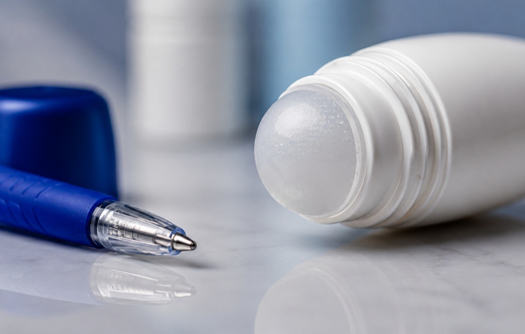 Segundo o Smithsonian Institution e a American Chemical Society (ACS), o aplicador roll-on foi inspirado no mesmo princípio mecânico das canetas esferográficas. A pequena esfera giratória passou a distribuir o líquido de forma uniforme diretamente sobre a pele, dando origem a um dos formatos de desodorante mais utilizados até hoje.
