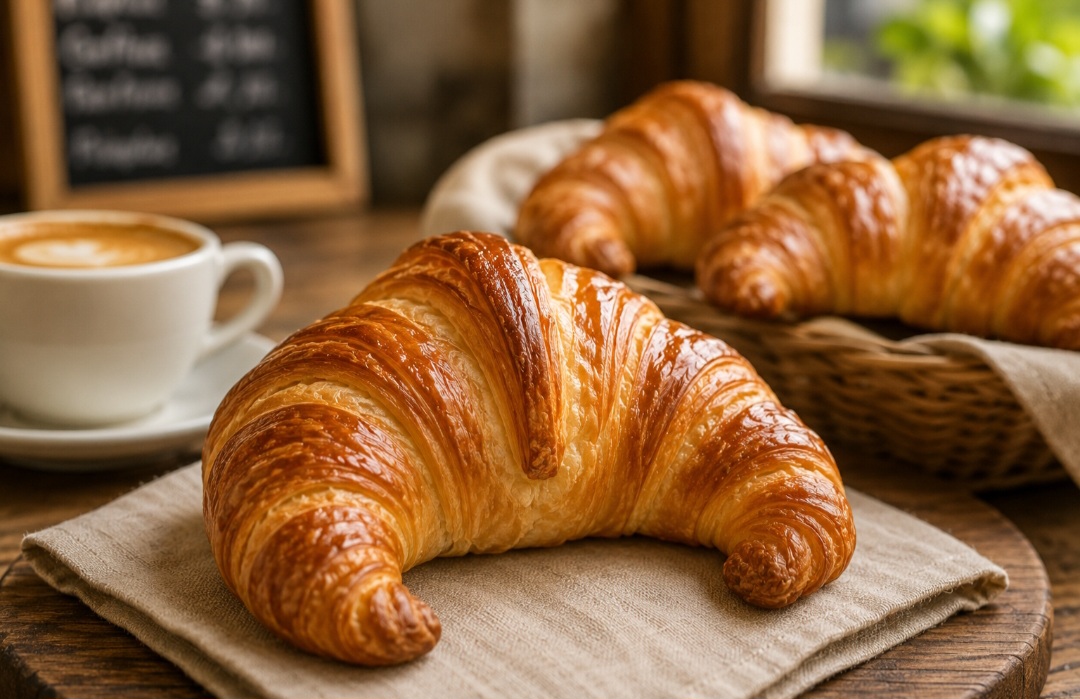 Com sua casca dourada e formato curvado que ficou famoso , o croissant tem camadas delicadas e aroma irresistível. Ele tornou-se um dos maiores símbolos da panificação francesa. Apesar da fama na França, sua história guarda algumas curiosidades surpreendentes. - 