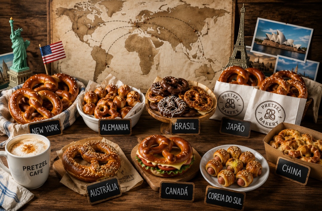 Imigrantes europeus levaram o pretzel para diversos países, especialmente os Estados Unidos. Atualmente ele também é encontrado em cafeterias, redes de lanches e padarias de várias partes do mundo.