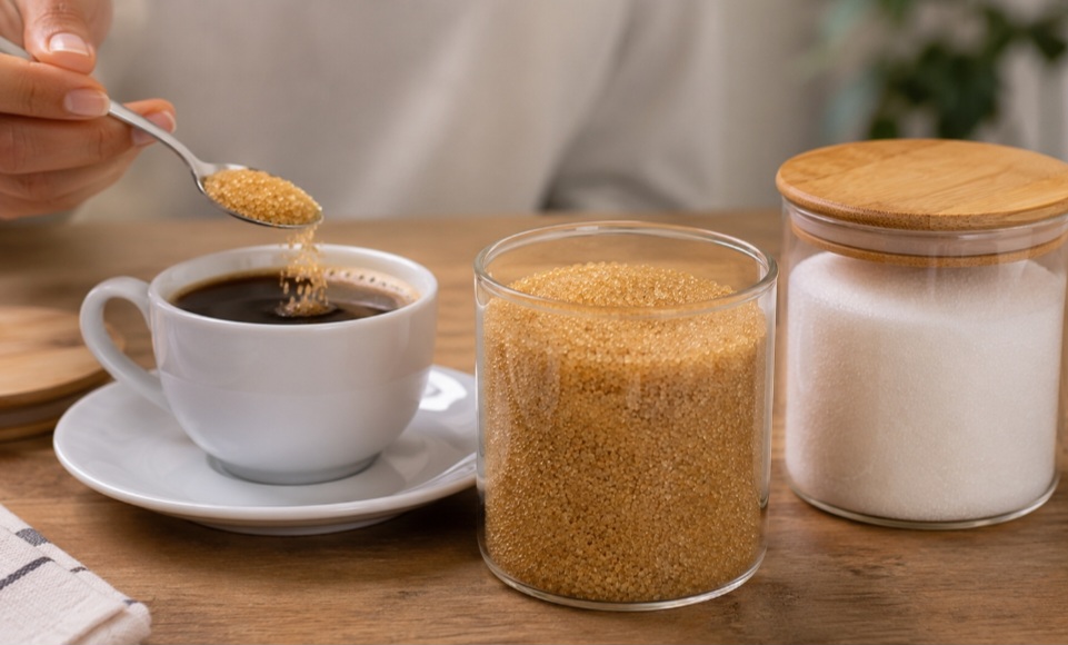 O demerara apresenta um leve sabor de caramelo ou melaço, embora bem mais suave que o do açúcar mascavo. Essa característica pode influenciar discretamente o resultado de algumas receitas.