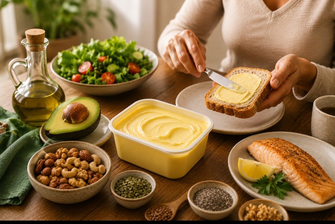 Também é importante que a margarina não seja a única fonte de gordura na alimentação.  Procure consumir alimentos ricos em gorduras insaturadas, como abacate, azeite de oliva, castanhas, sementes, abacate e peixes.
