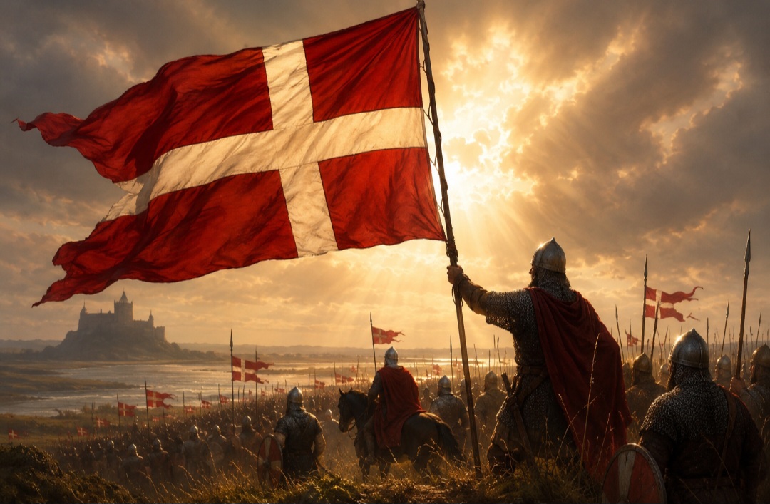 A cruz nórdica surgiu na Dinamarca, onde aparece na bandeira do Dannebrog, considerada a bandeira nacional em uso contínuo mais antiga do mundo. A tradição a associa ao ano de 1219, durante uma batalha medieval, embora essa origem seja lendária.