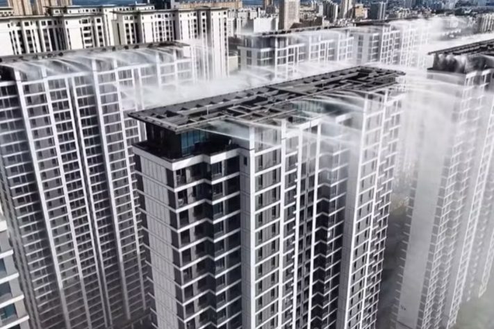 Tecnologia de 'ar-condicionado gigante' no topo de prédios utilizada na China viraliza nas redes – Reprodução