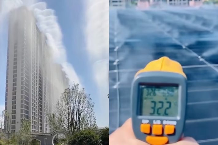 Tecnologia de 'ar-condicionado gigante' no topo de prédios utilizada na China viraliza nas redes – Reprodução
