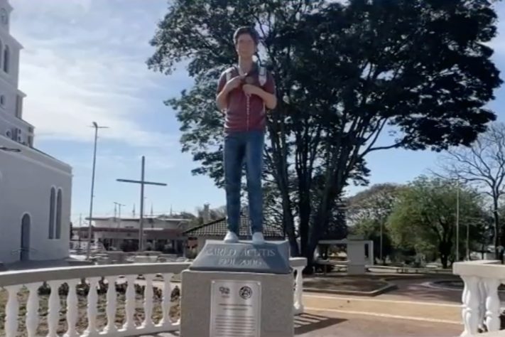 Cidade do interior paulista homenageia Carlo Acutis com estátua e chama atenção de fiéis – Reprodução/Instagram