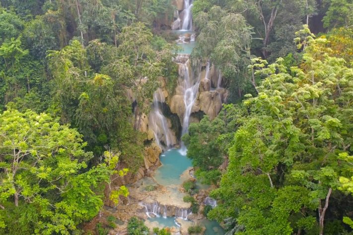 Cachoeiras de Kuang Si, Laos – Reprodução/YouTube Tuân Cuồng Chân