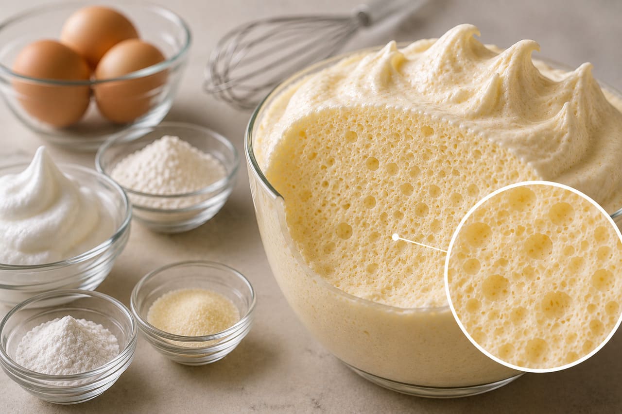 A ciência explica essa leveza: as bolhas ficam presas em uma estrutura formada por proteínas, amidos ou gelatina. É essa 