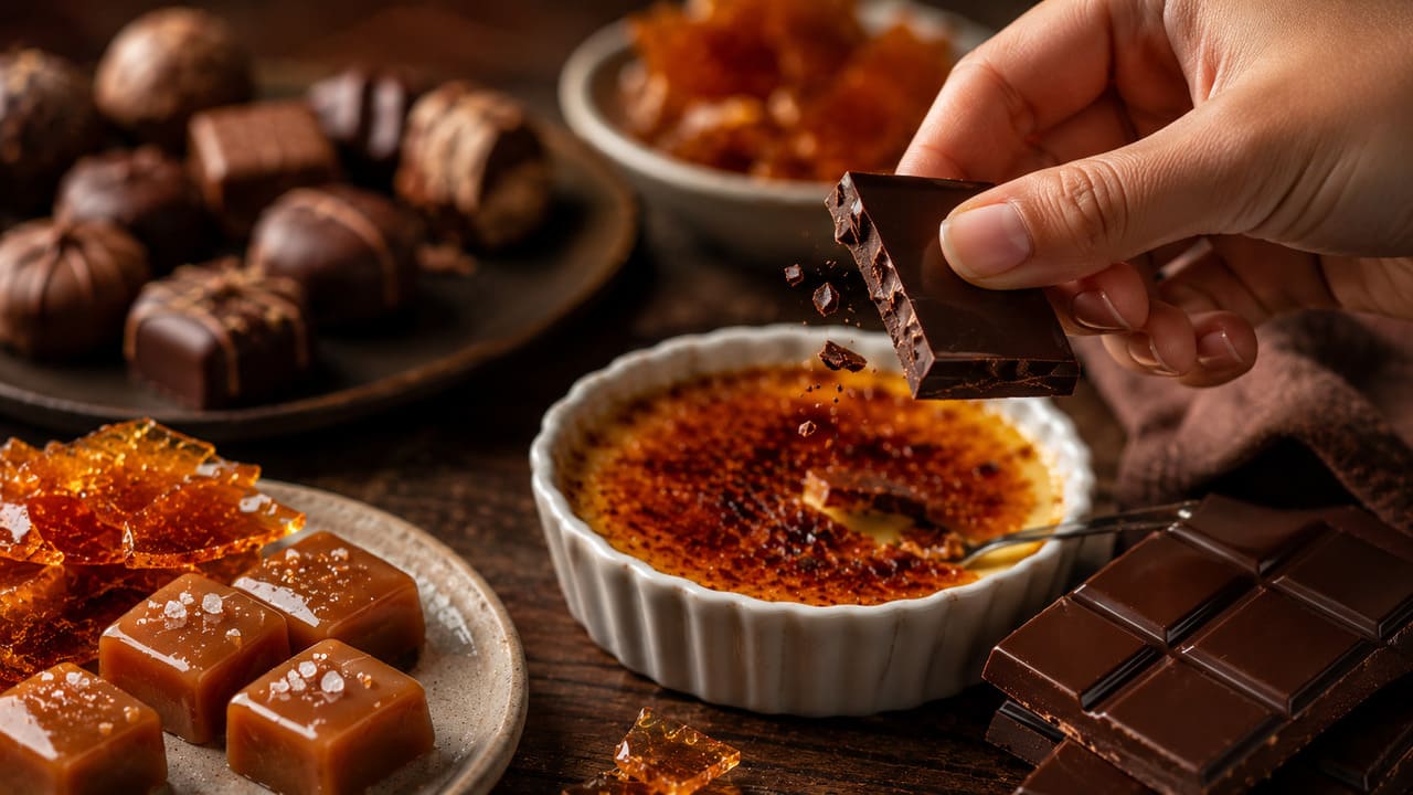 A experiência de comer um doce envolve visão, aroma, textura e até audição. O estalo aumenta a sensação de frescor, qualidade e prazer, tornando a sobremesa ainda mais marcante.