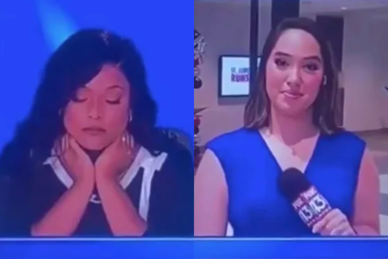 A cena aconteceu enquanto uma reportagem ao vivo era exibida e, quando a repórter 