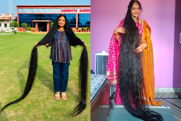 Indiana supera recorde e conquista título de mulher com cabelo mais longo do mundo – Divulgação/Guinness World Records