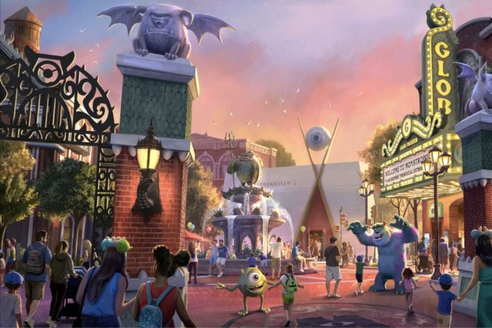 Rendering mostra Monstropolis, nova área temática inspirada em Monstros S.A. no Disney's Hollywood Studios – Divulgação/Disney