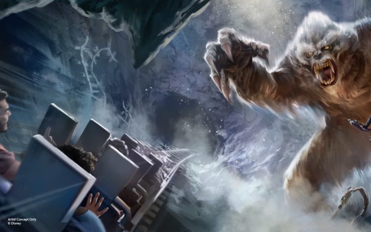 Rendering mostra a nova versão do Yeti dentro do Expedition Everest, no Animal Kingdom – Divulgação/Disney