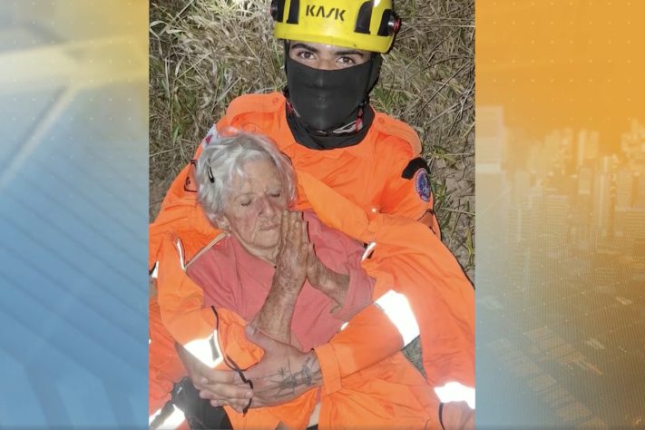 Resgate de idosa de 95 anos, perdida em região de mata em Belo Horizonte, envolve bombeiros, cães farejadores e até drone – Divulgação/Corpo de Bombeiros